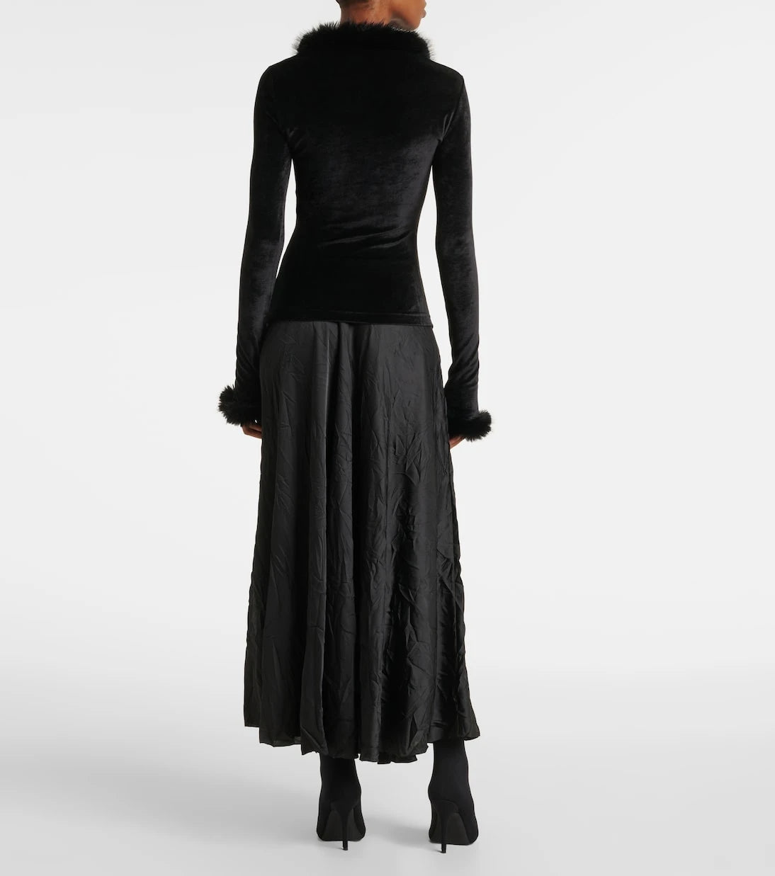 Balenciaga - Faux-fur trimmed top