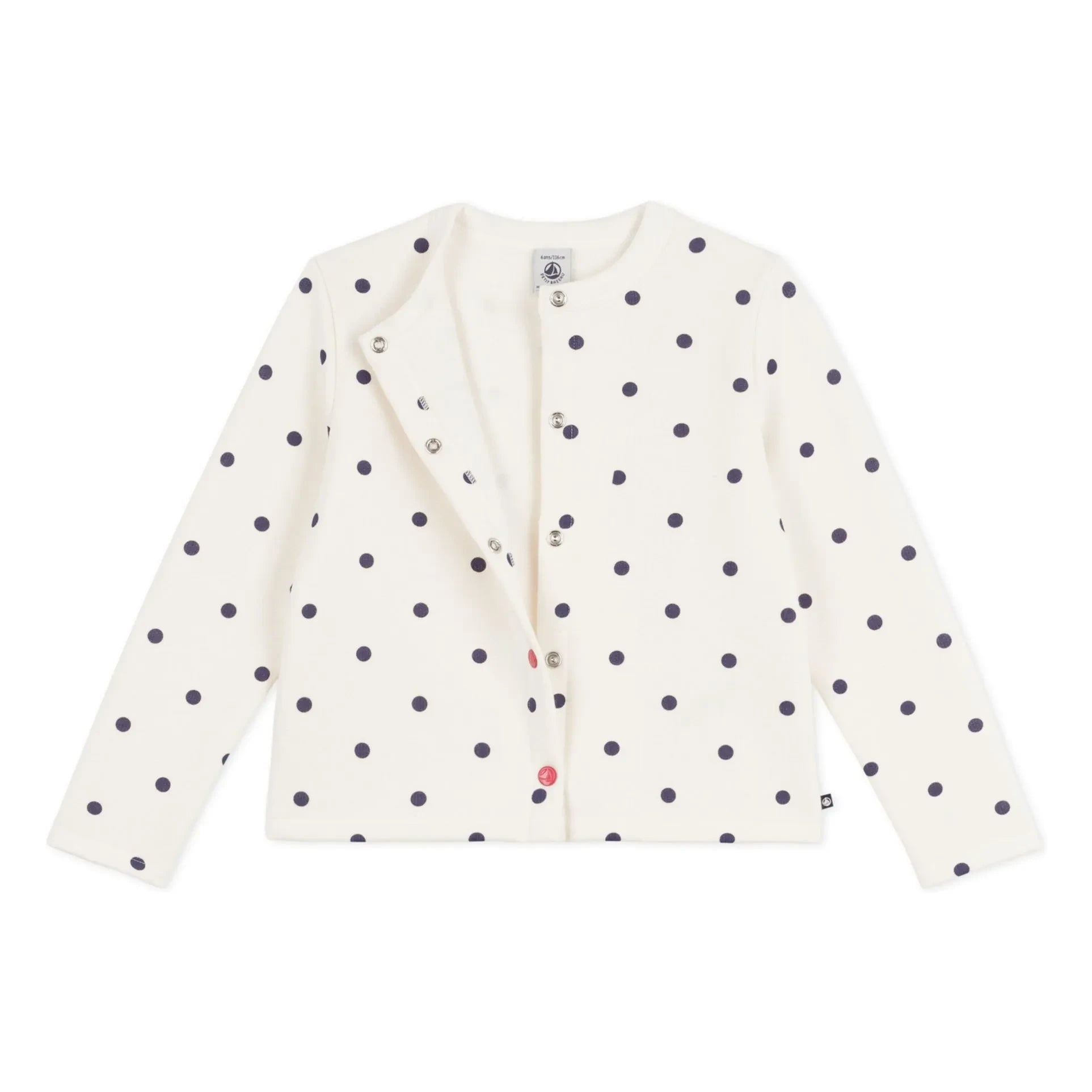 Petit Bateau - Molton Polka Dot Cardigan | Ecru