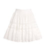 White Cotton Embroidered Mini Skirt