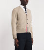 Beige Wool 4-Bar Stripe Cardigan