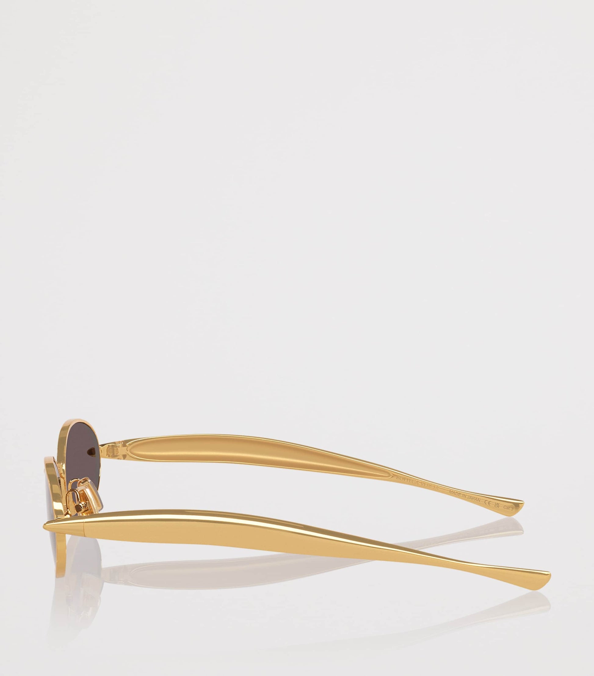Bottega Veneta Gold Oval Sardine Sunglasses