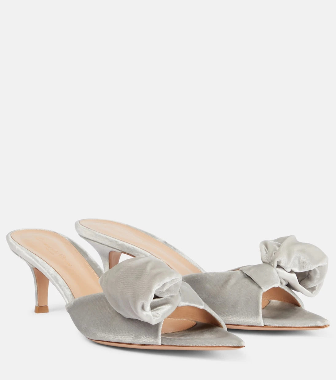 Gianvito Rossi - 55 bow-detail velvet mules