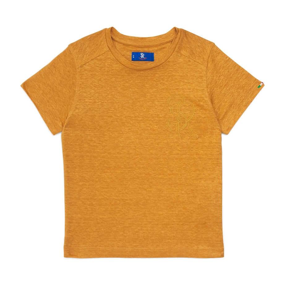 Stefano Ricci Kids Linen Embroidered Monogram T-Shirt (4-16 Years)