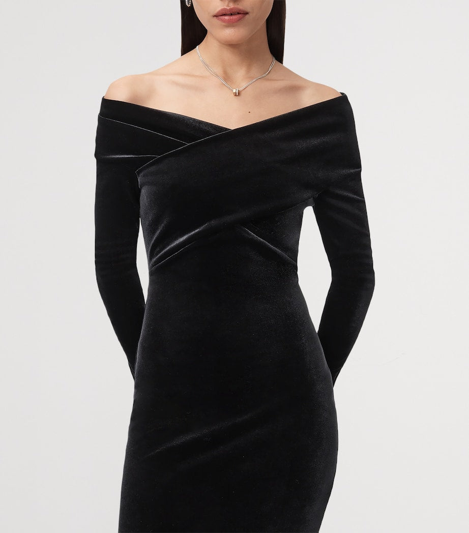 Velvet Delta Midi Dress BLACK