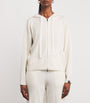 White Cashmere Zip-Up Hoodie