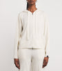 White Cashmere Zip-Up Hoodie