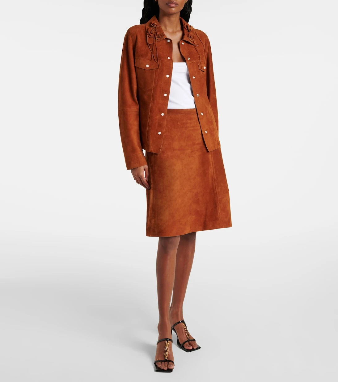 Versace - Suede midi skirt