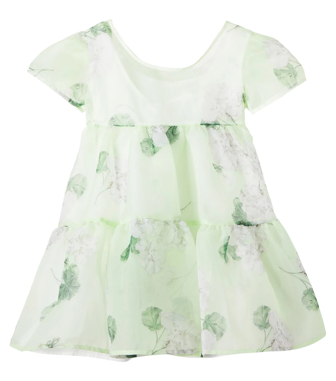 Monnalisa - Floral tiered organza dress