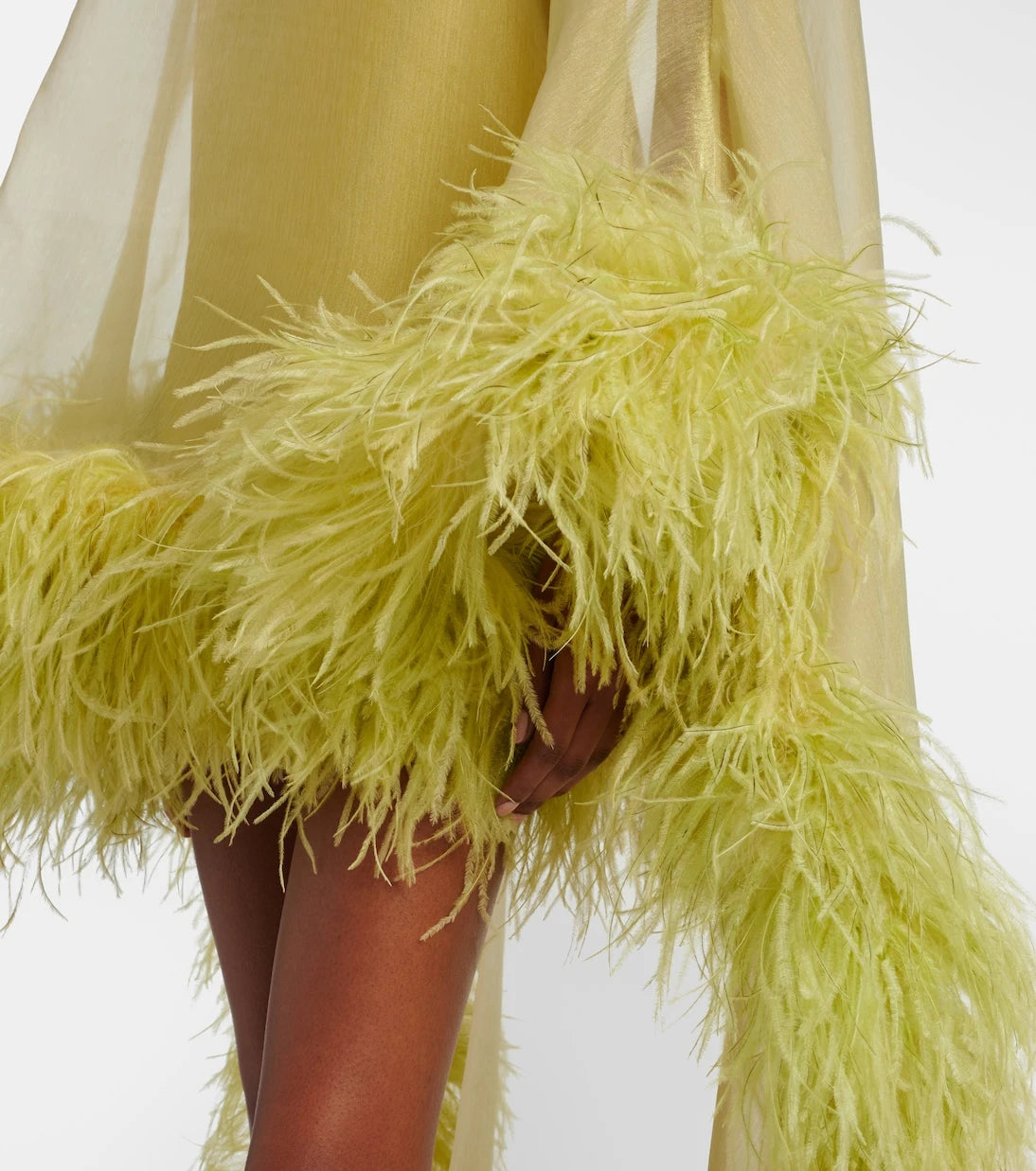 Taller Marmo - Daisy feather-trimmed organza kaftan