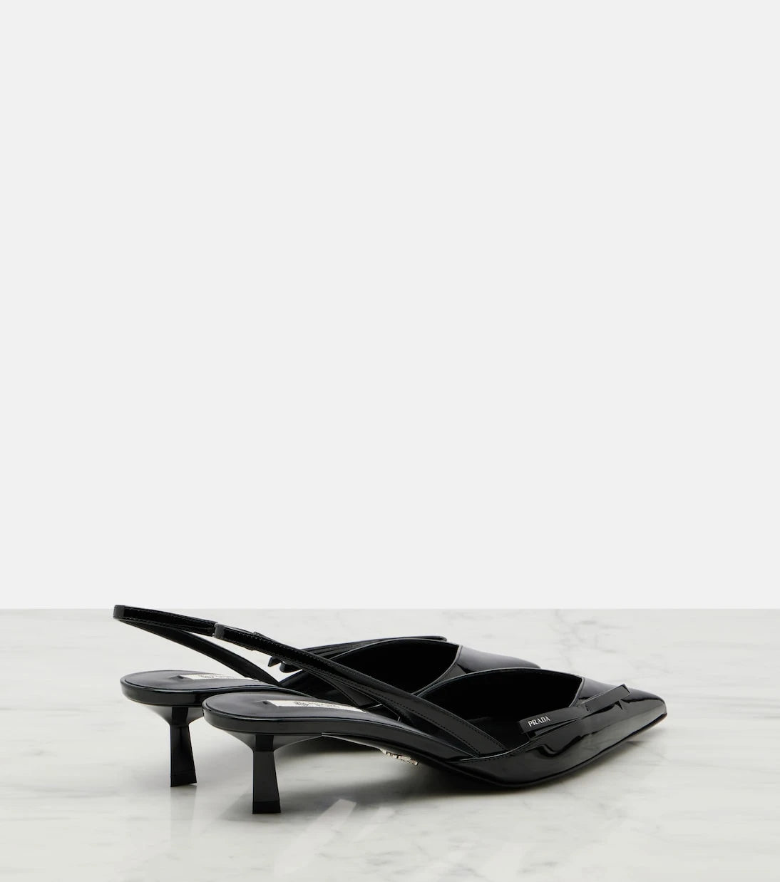 Prada - Patent leather slingback pumps