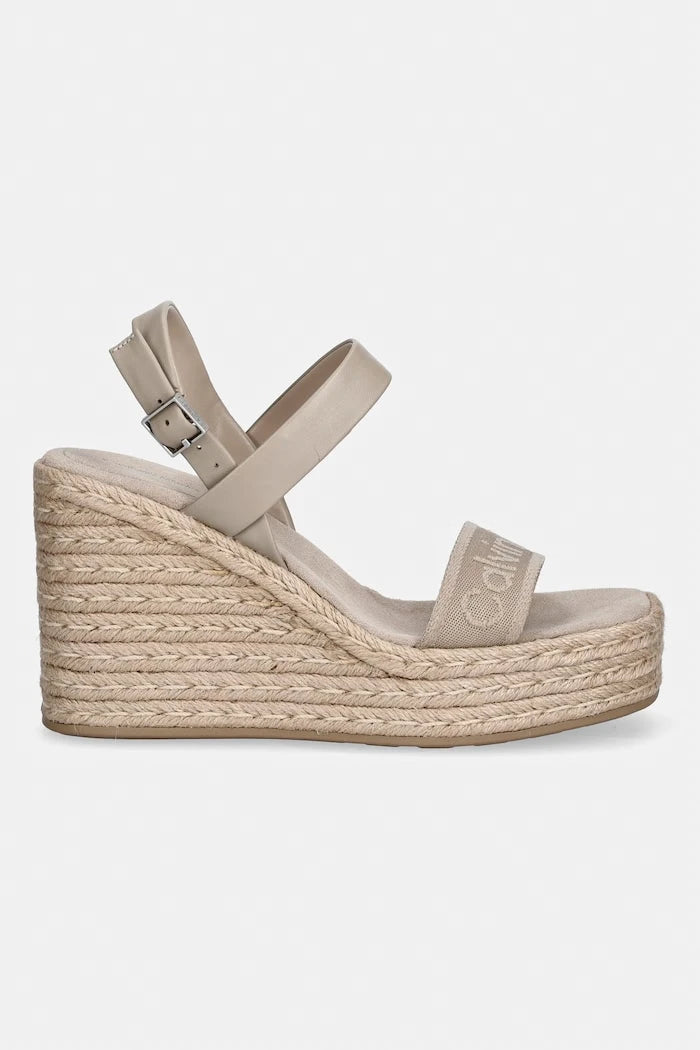 Calvin Klein eğimli platformlu sandaletler WEDGE ESPAD 70 WEBBING LTH