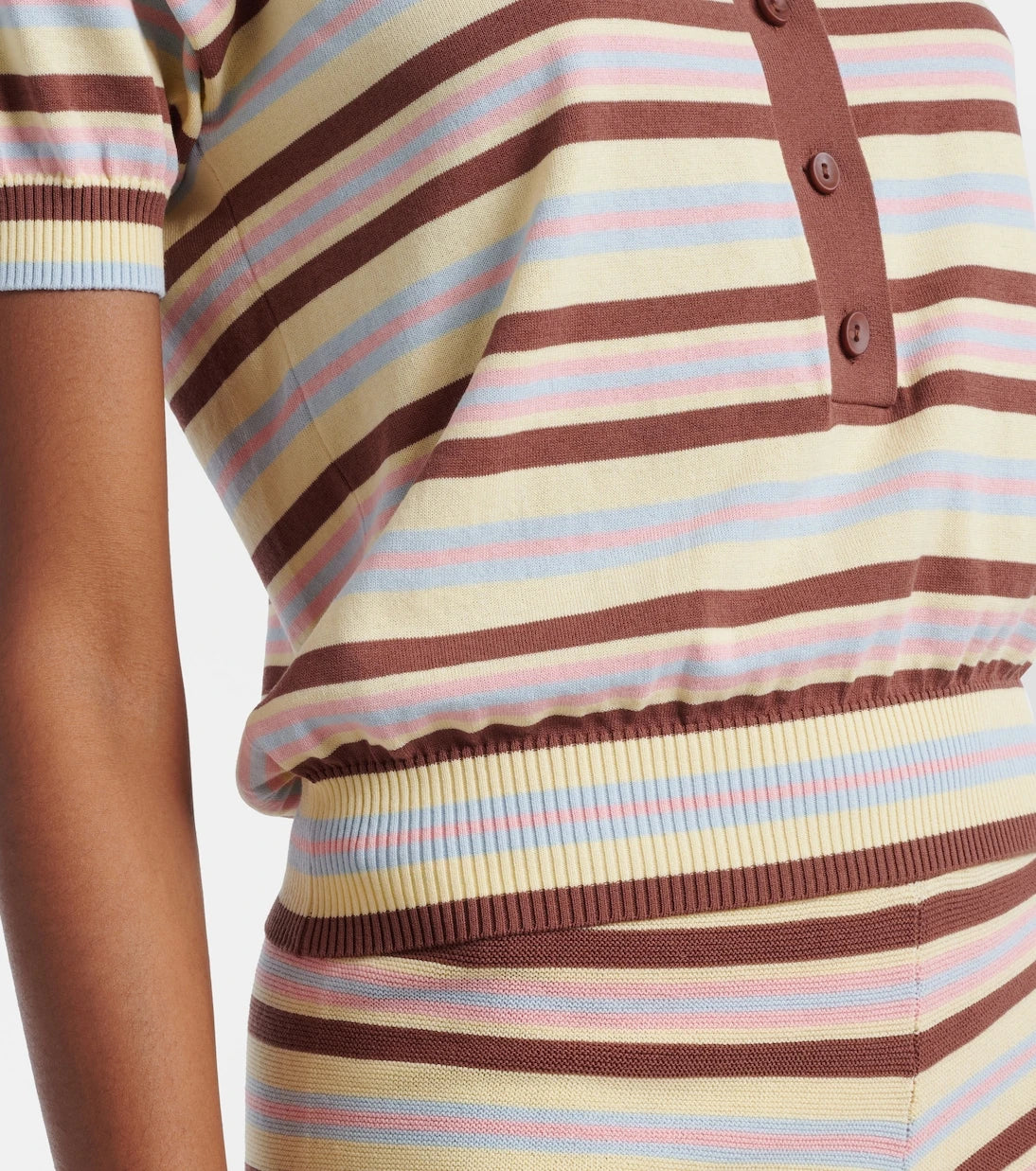 Faithfull - Sable striped cotton-blend polo shirt