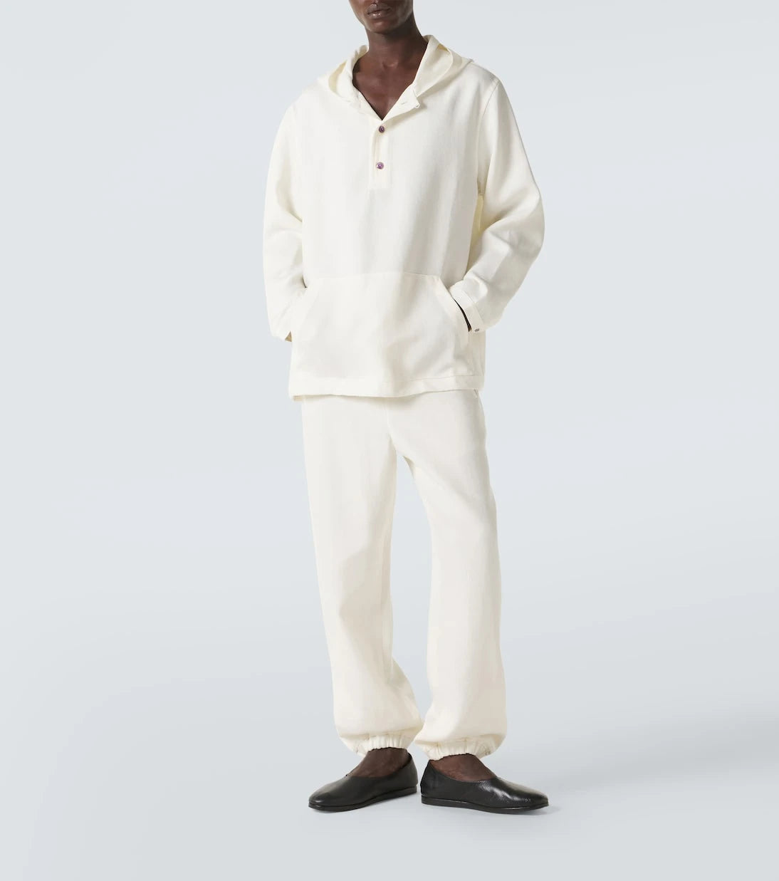 God's True Cashmere - Hooded linen jacket with amethyst