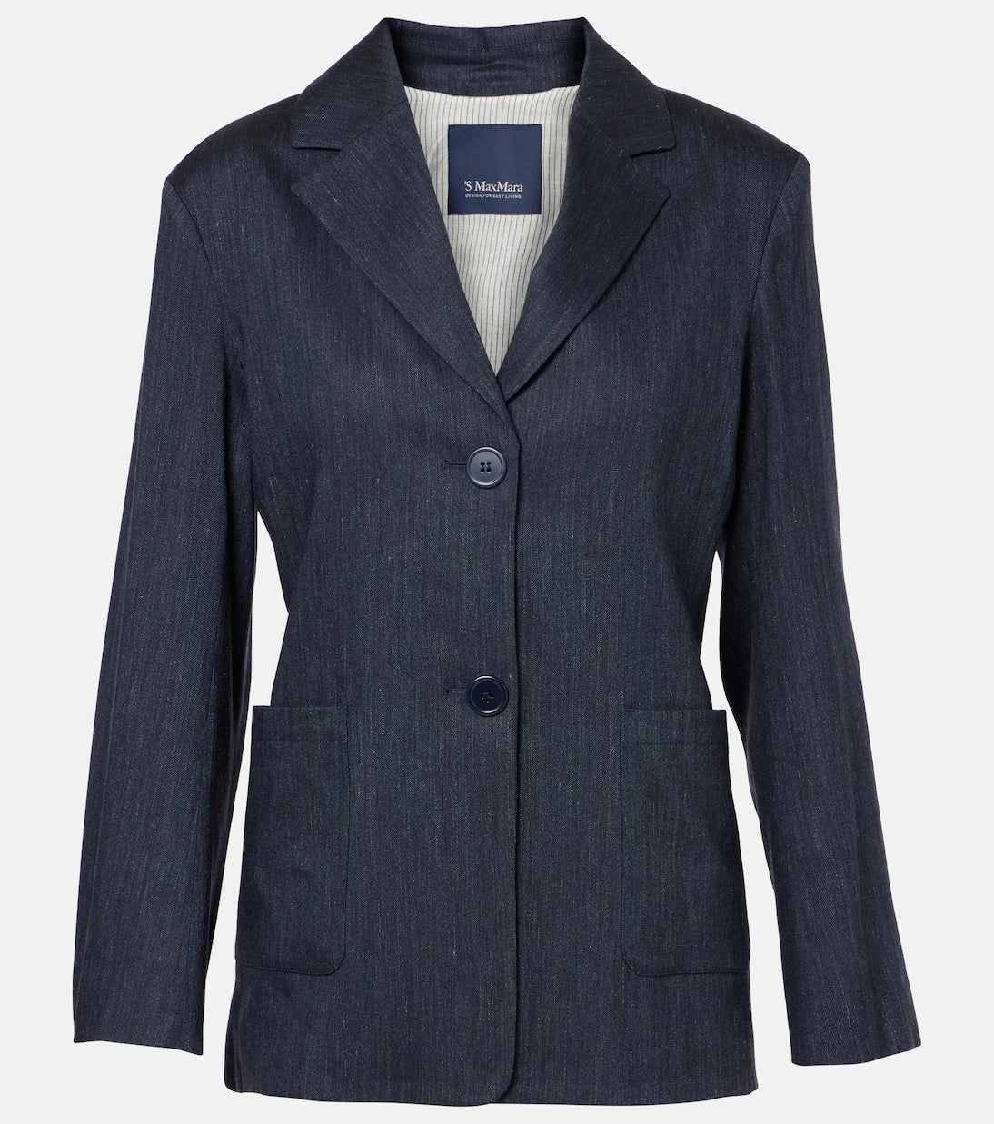 'S Max Mara - Derna keten karışımlı dimi blazer