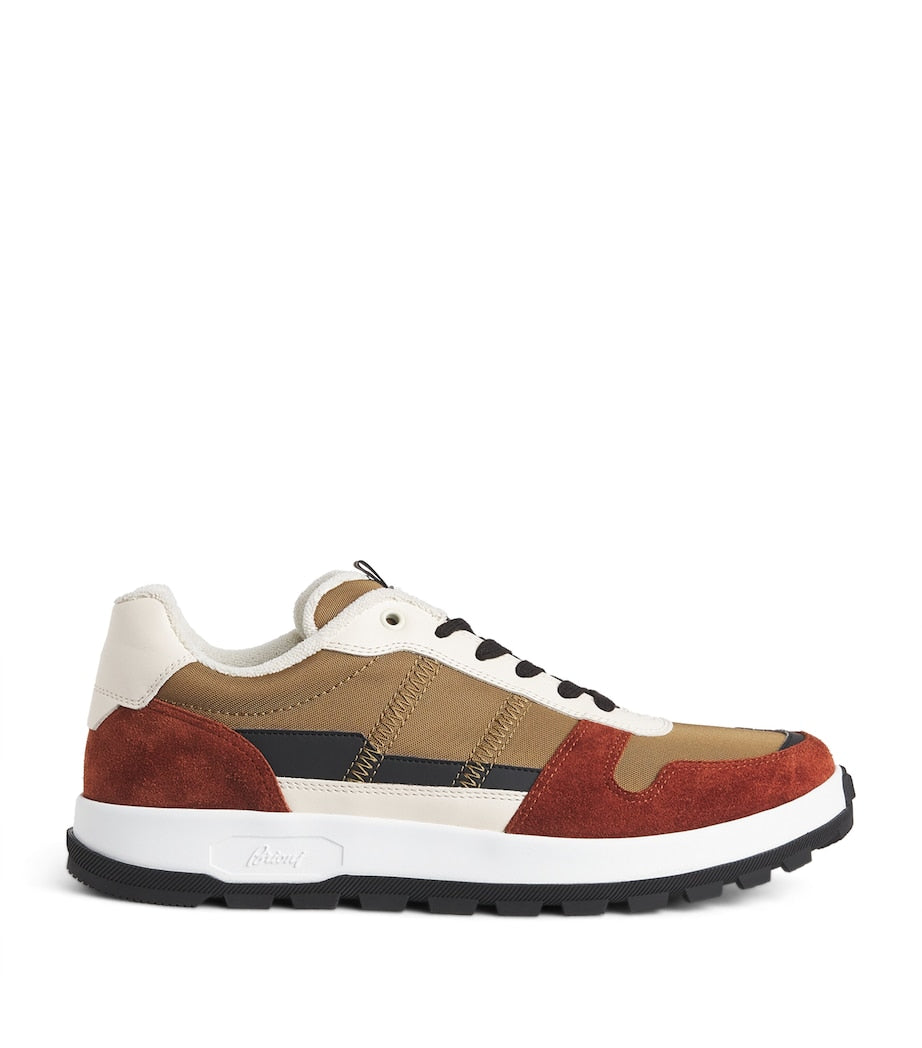 Suede-Trim Panelled Crossing Sneakers