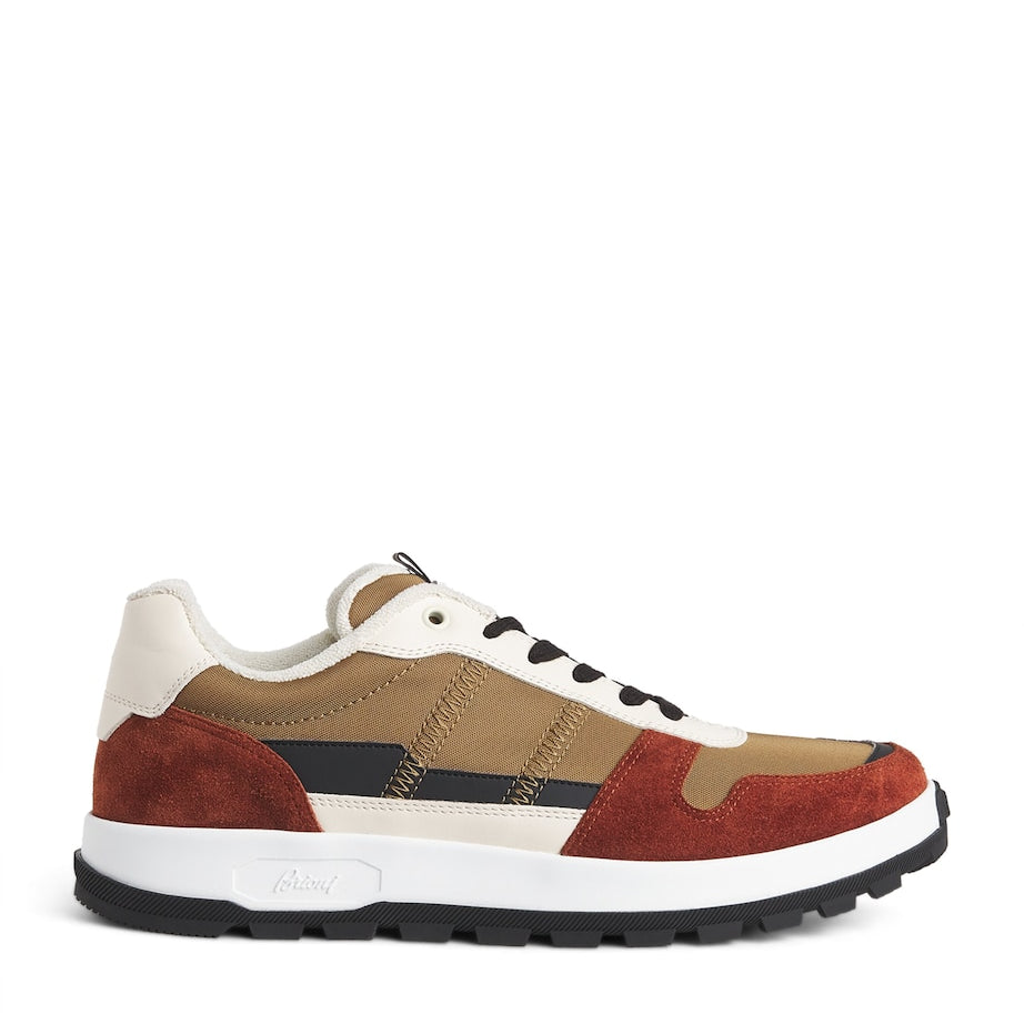 Suede-Trim Panelled Crossing Sneakers