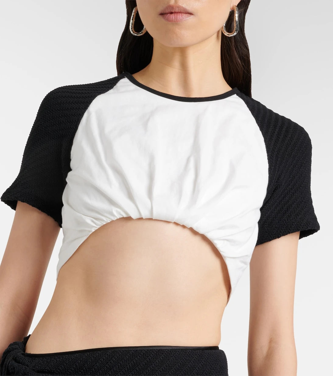 Christopher Esber - Gathered cotton jersey crop top