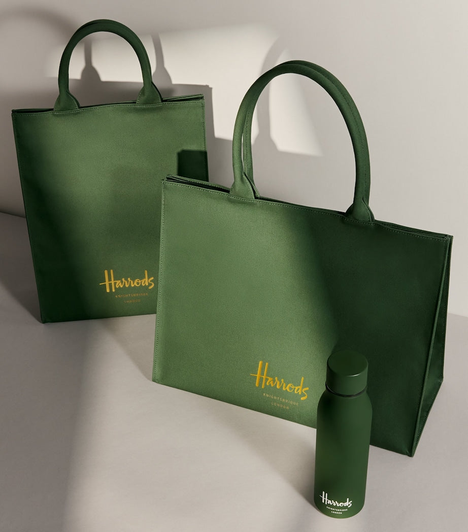 Green Medium Cotton Logo Tote Bag