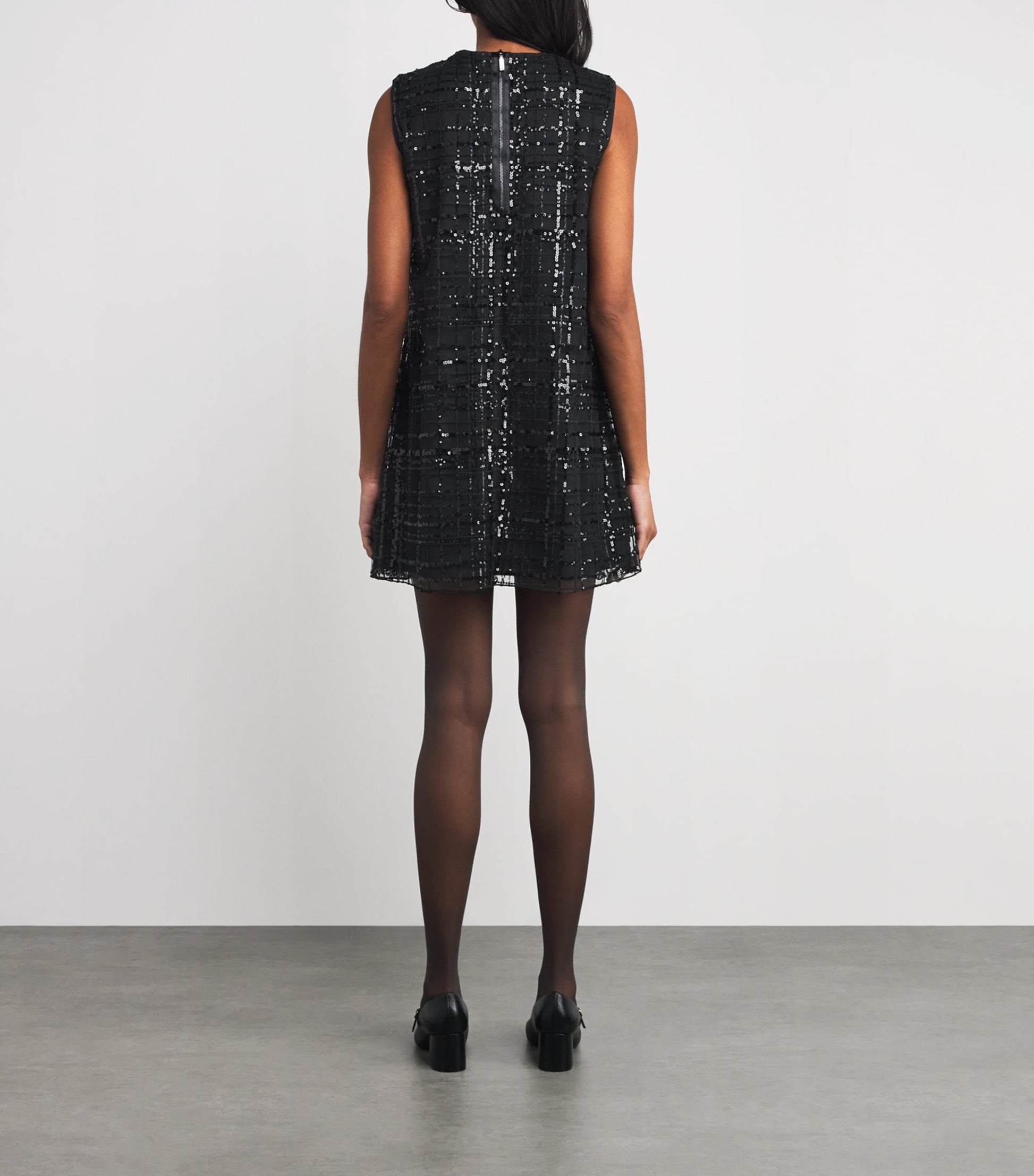 MAX&Co. Black Sequin Check Mini Dress