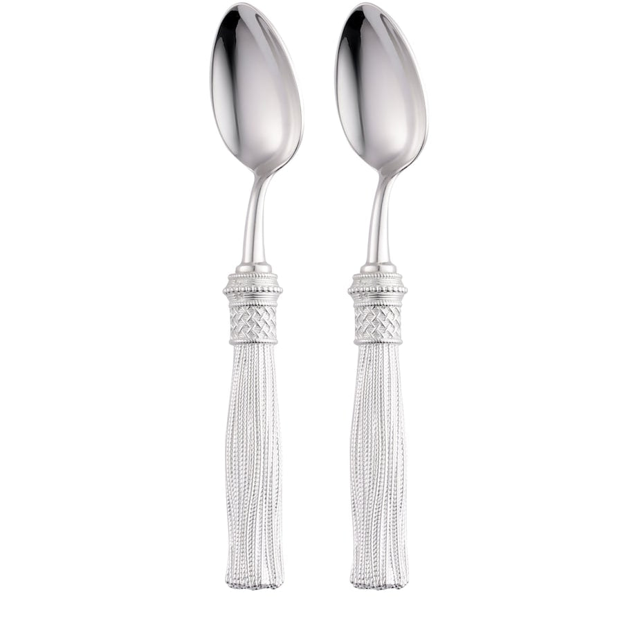 Christofle Pompon Silver-Plated 2-Piece Coffee Spoon Set