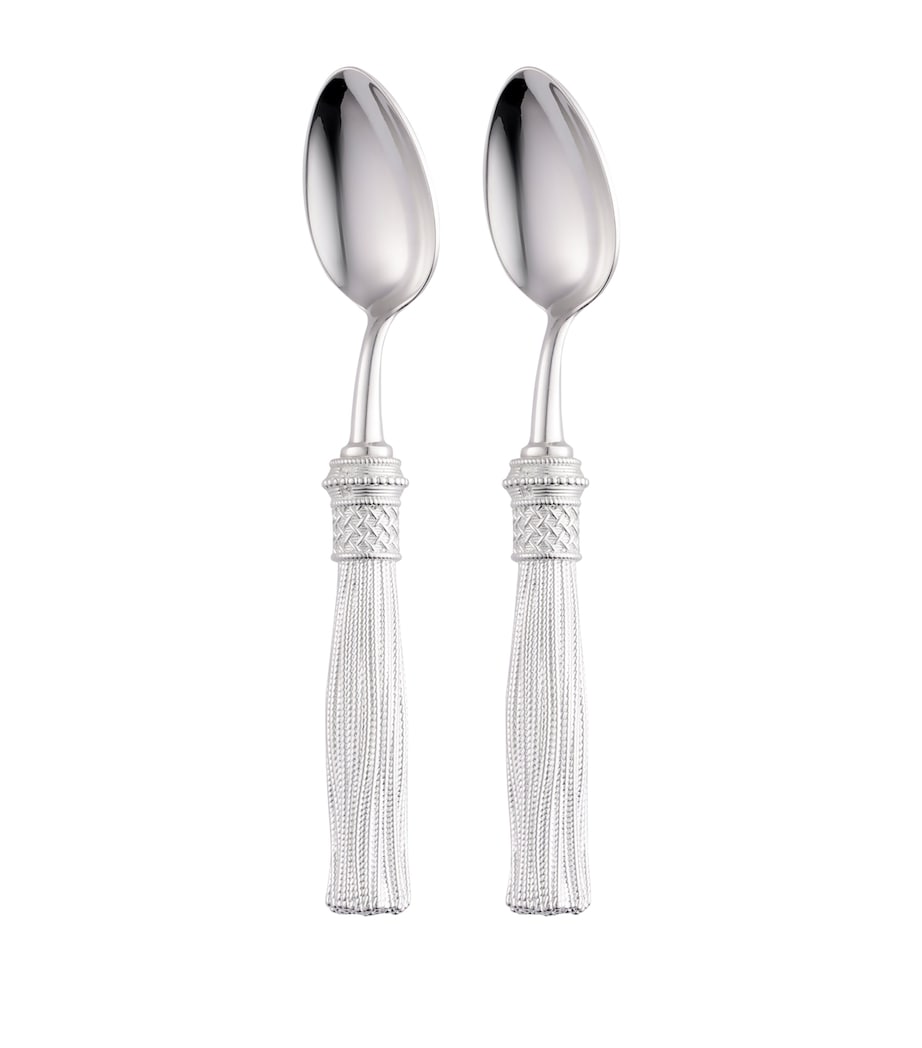 Christofle Pompon Silver-Plated 2-Piece Coffee Spoon Set