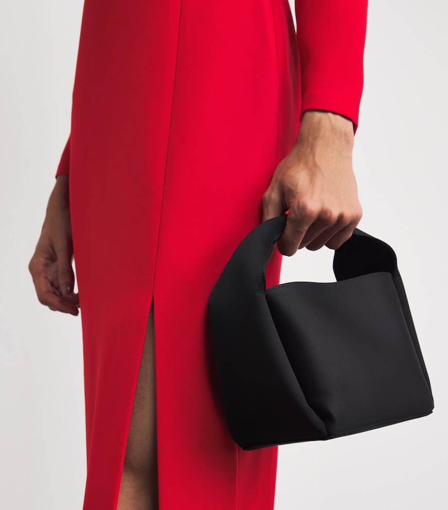 Roland Mouret Red Floral-Appliqué Midi Dress