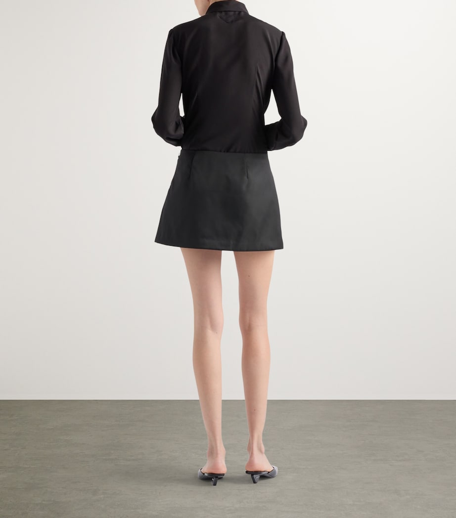 Prada Black Re-Nylon Wrap Mini Skirt