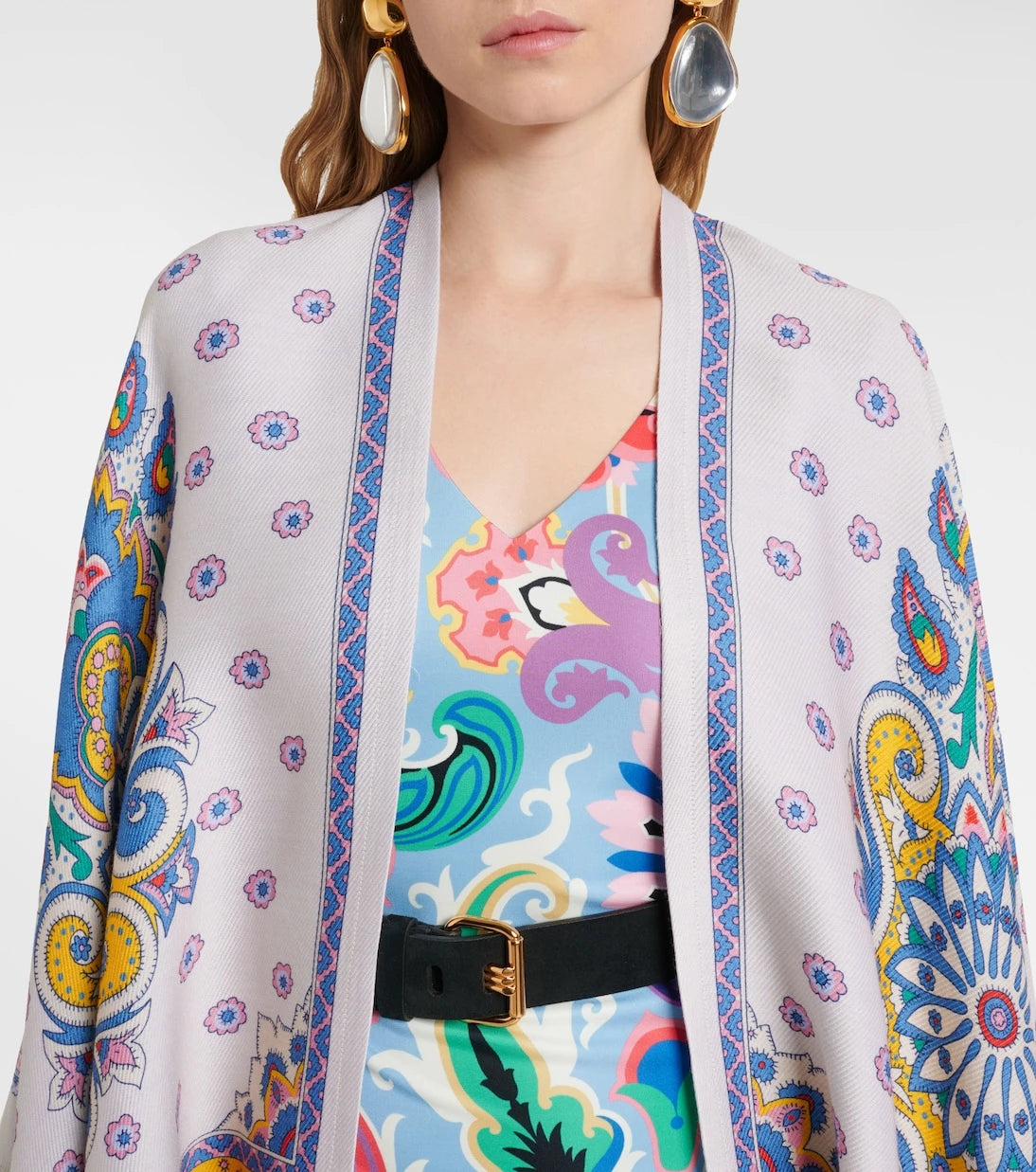 Etro - Paisley wool-blend cape