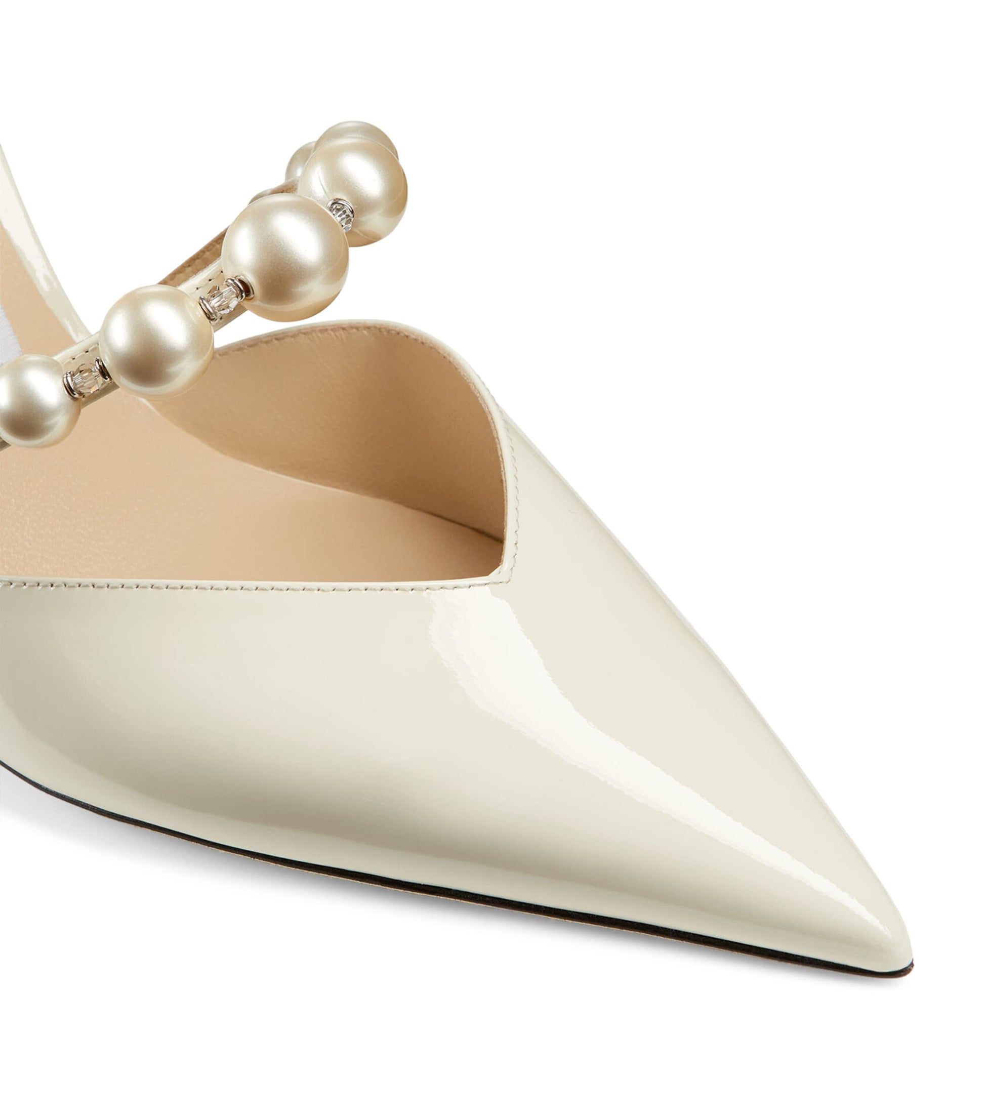 Jimmy Choo White Aurelie 85 Patent Pumps