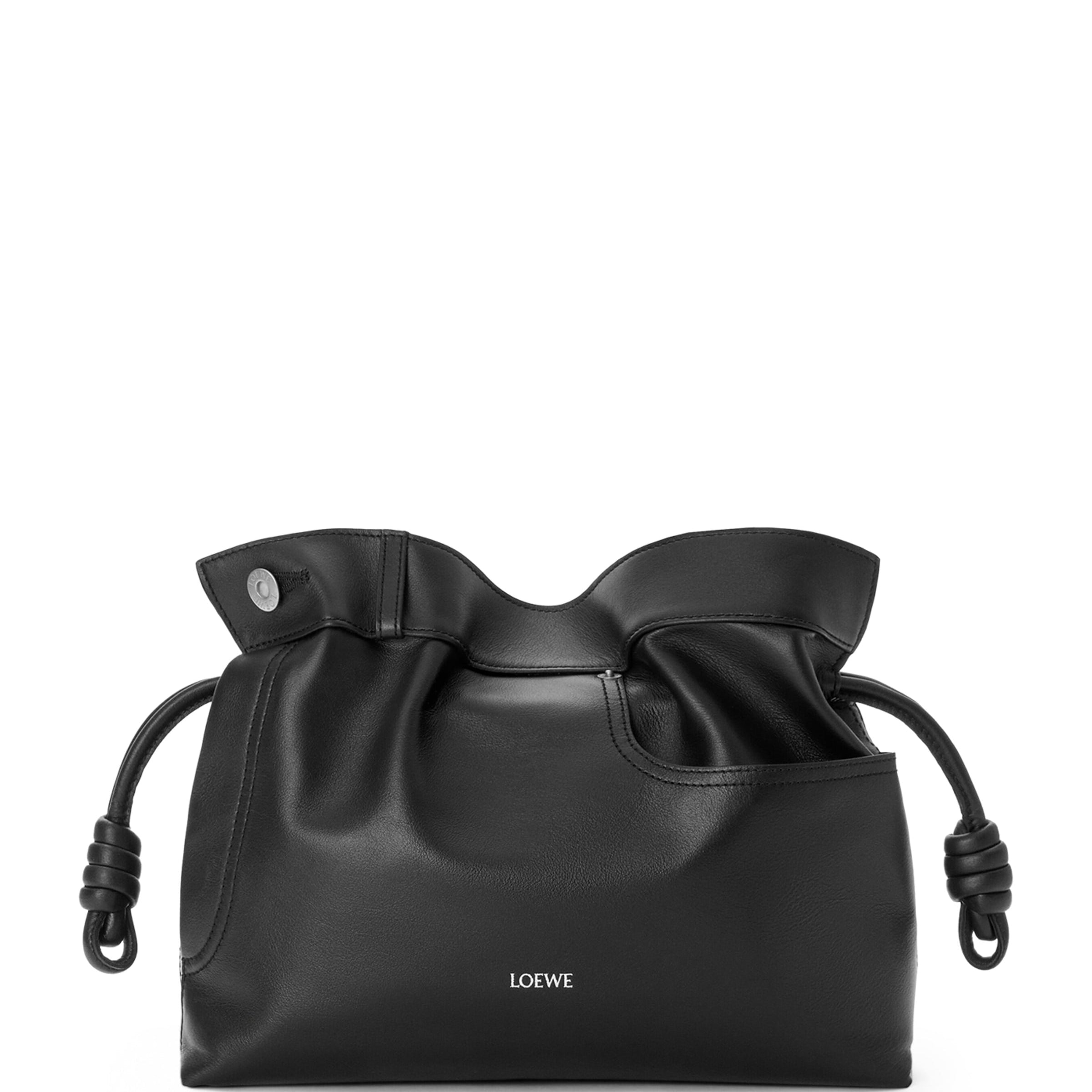 Leather Jean-Detail Flamenco Clutch Bag