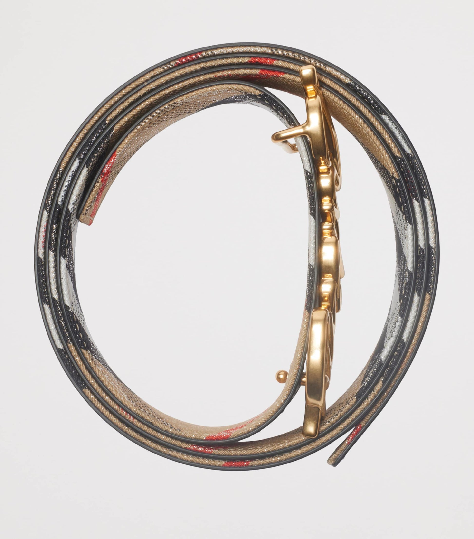 Beige Reversible Check Belt