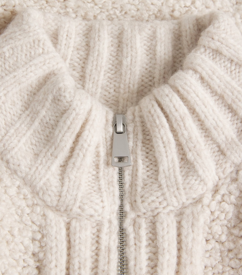 ME+EM Beige Teddy Bouclé Gilet