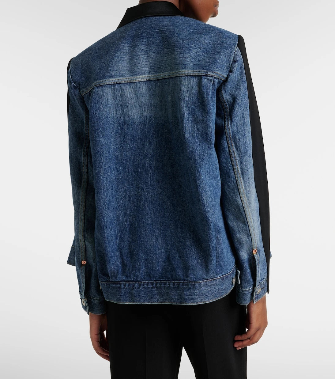 Sacai - Double-breasted denim and wool jacket