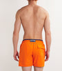 Embroidered Moka Swim Shorts
