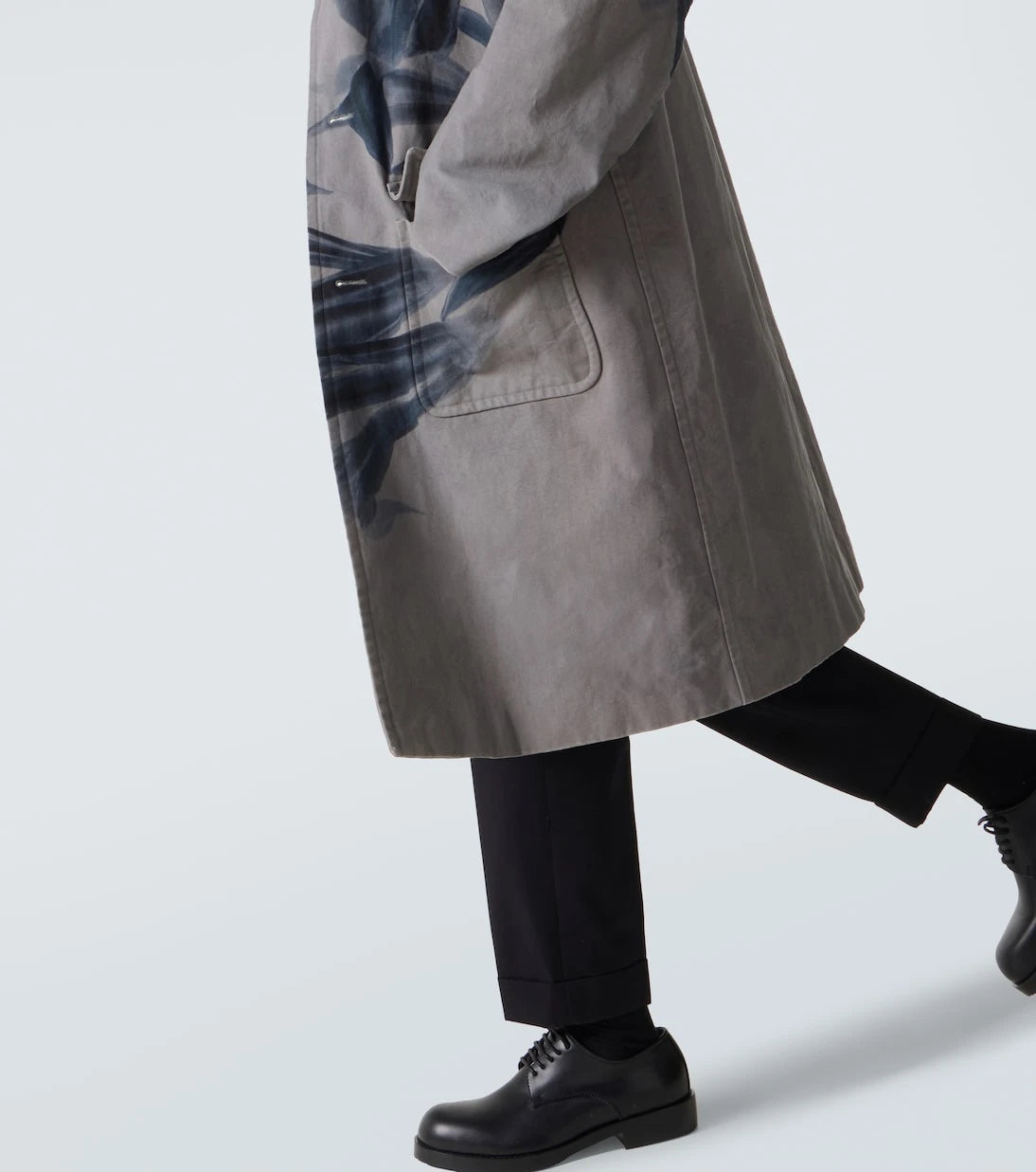 Dries Van Noten - معطف ترينش "راندال" قطن بنقشة أزهار