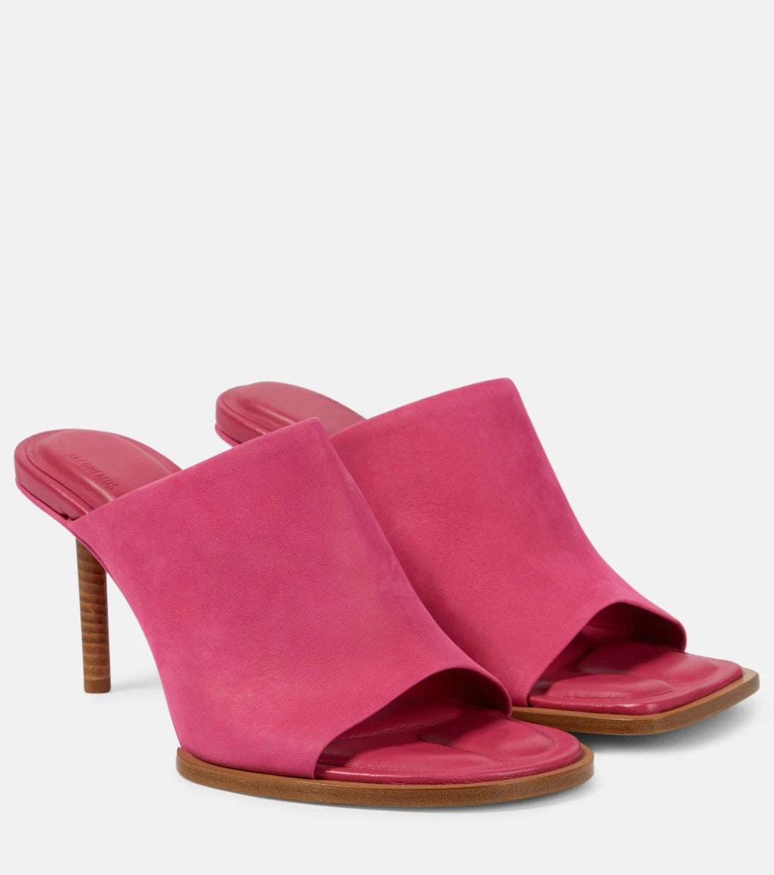 Jacquemus - Les Mules Rond Carré asimetrik süet terlik