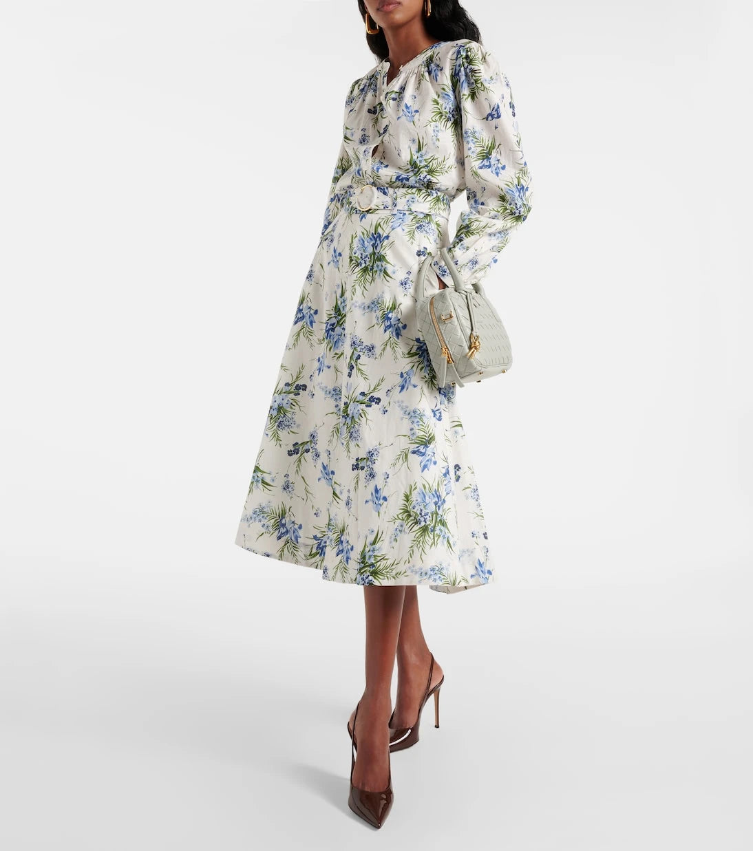 Veronica Beard - Arwen floral cotton midi skirt