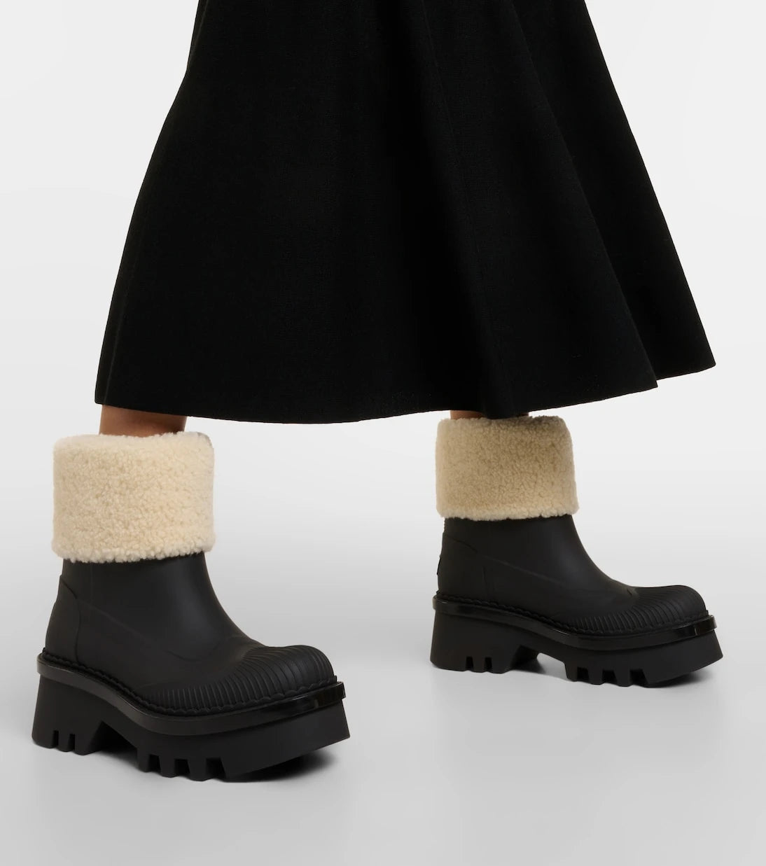 Chloé - Raina shearling-trimmed ankle boots