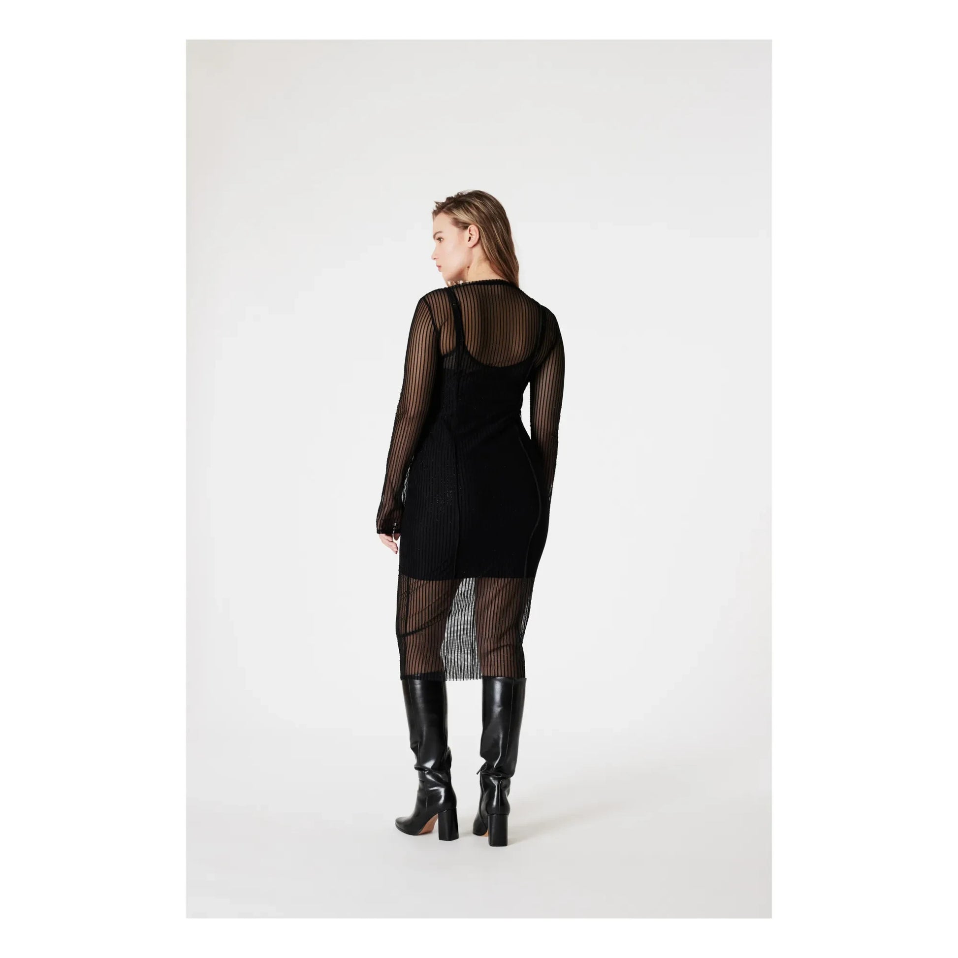 Icone - Petra Metallic Dress | Black