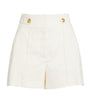 Veronica Beard White Linen-Blend Runo Shorts