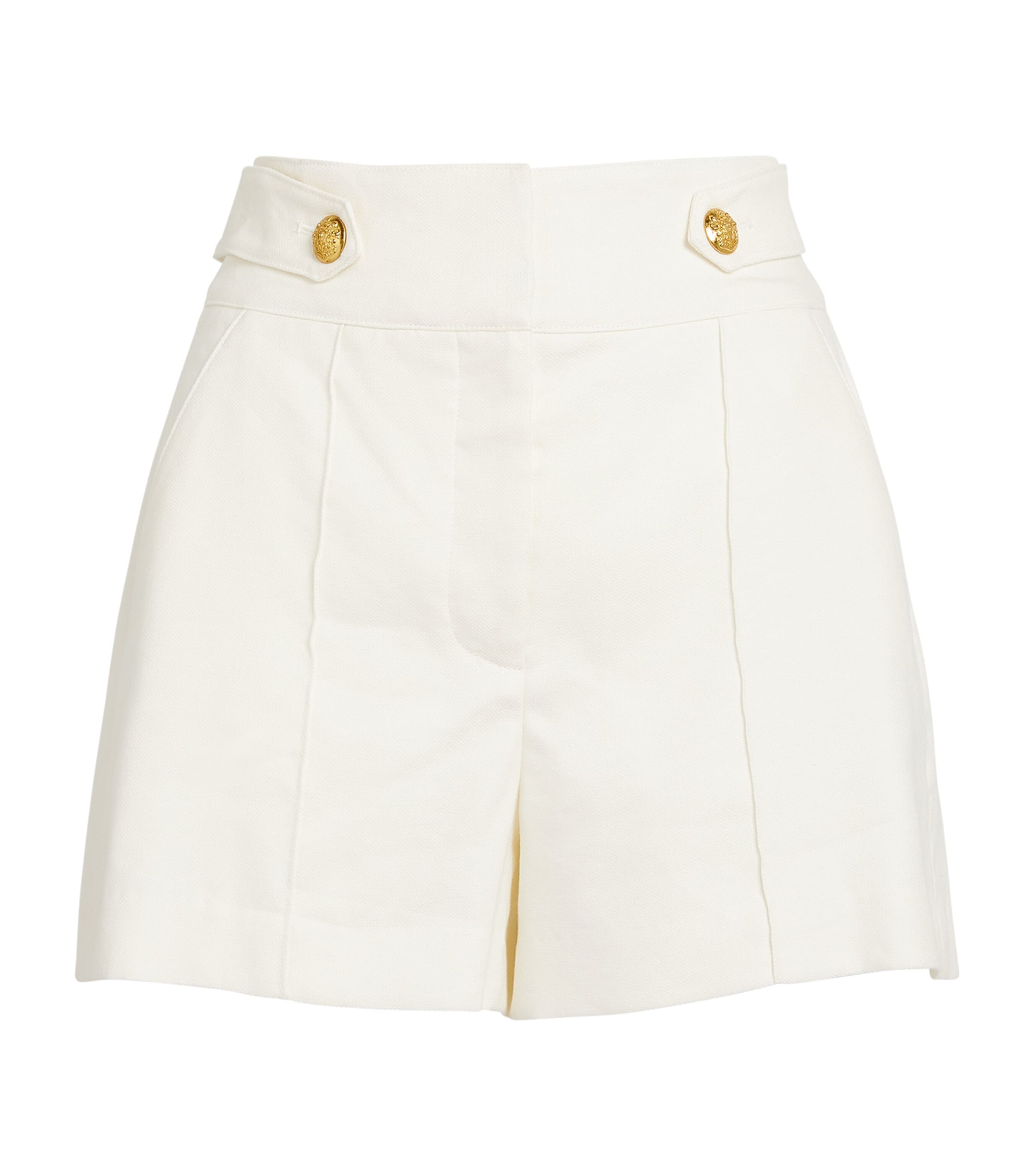 Veronica Beard White Linen-Blend Runo Shorts