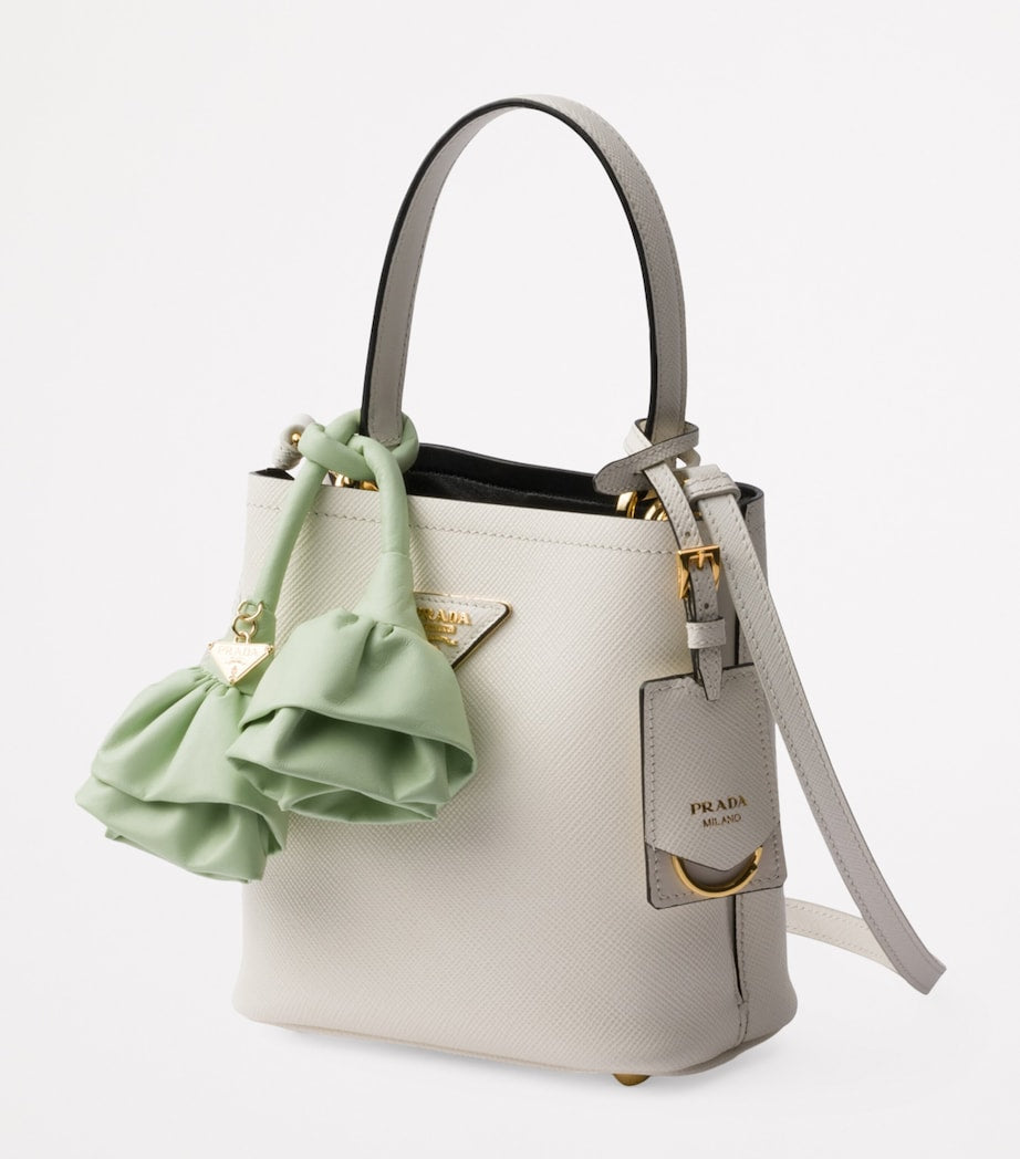 Prada White Mini Saffiano Leather Panier Top-Handle Bag