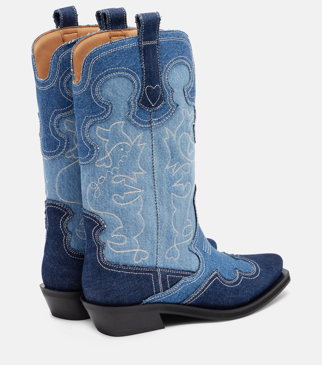 Ganni - Denim cowboy boots