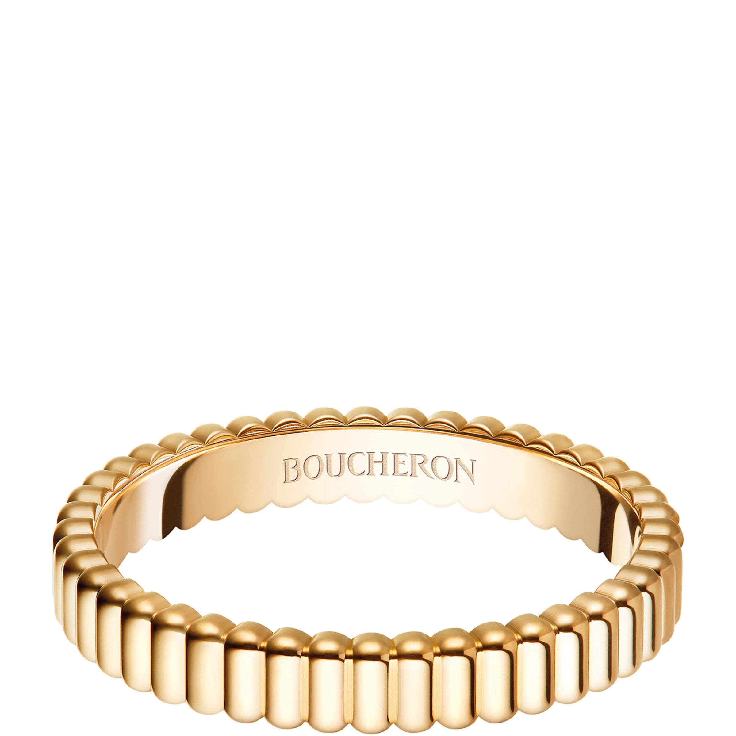 Yellow Gold Grosgrain Wedding Band