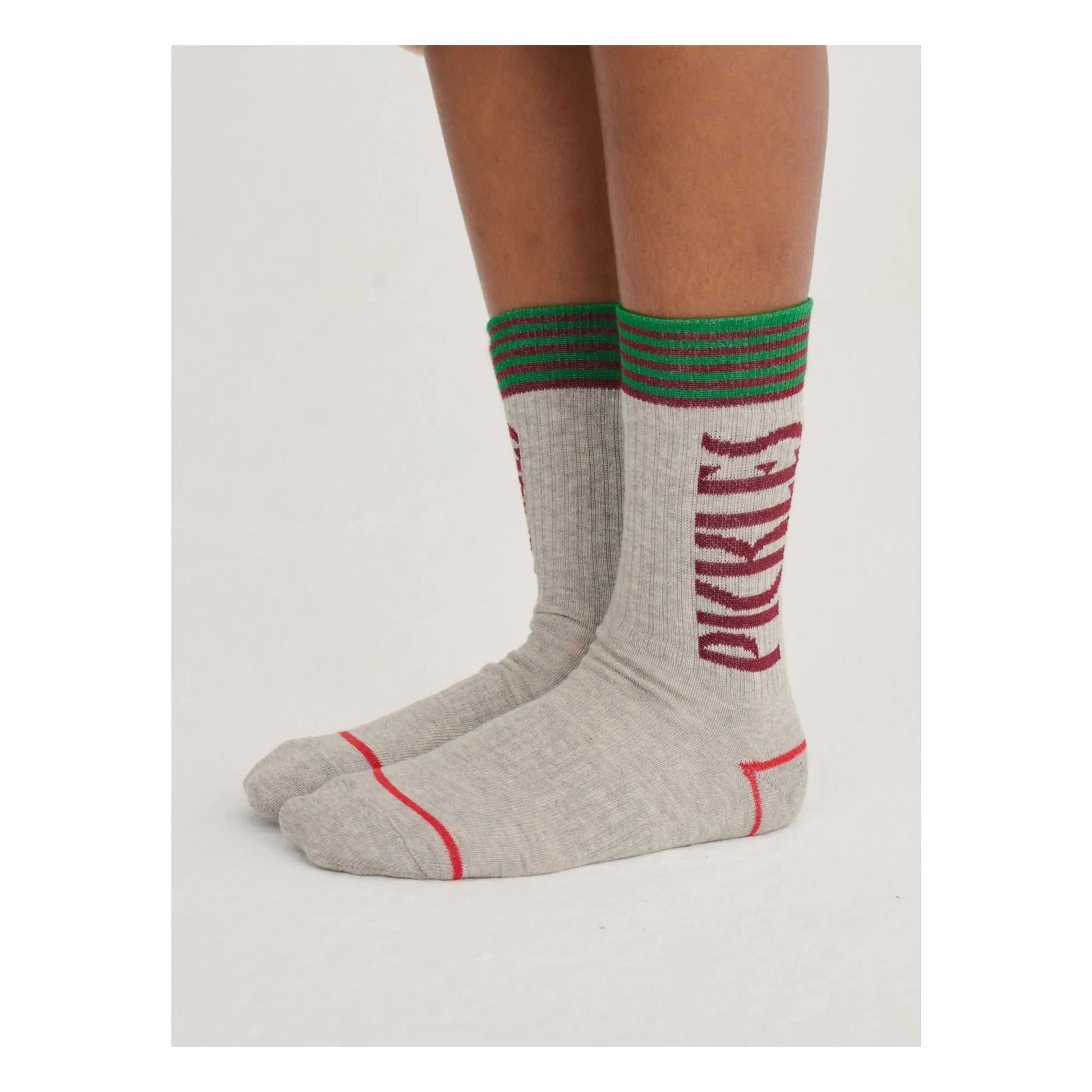 Bobo Choses - Pickles Organic Cotton High Socks | Heather grey