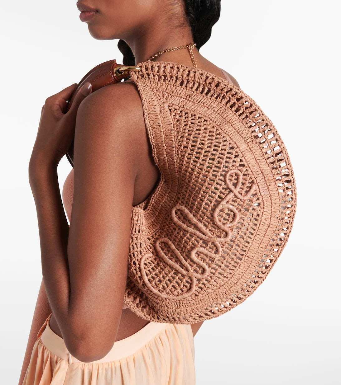 Chloé - Summer Banana raffia-effect shoulder bag