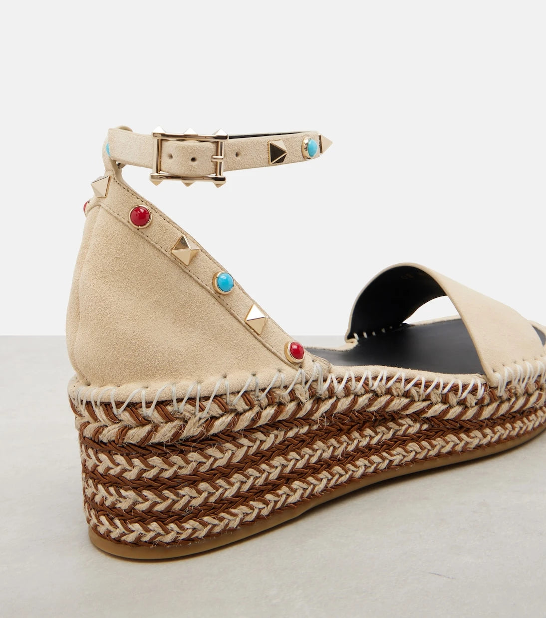 Valentino Garavani - Rockstud suede espadrille sandals