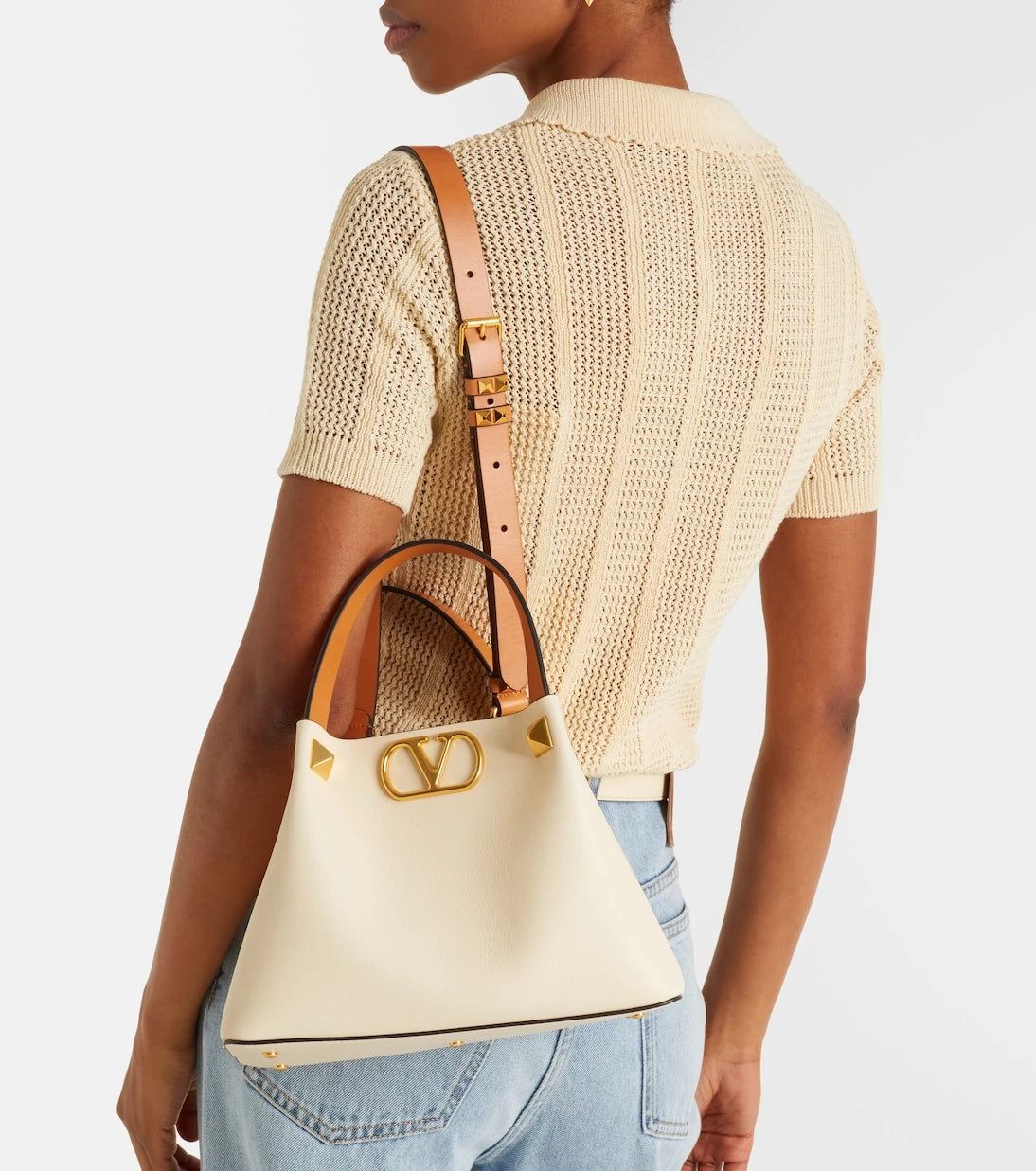 Valentino Garavani - VLogo Small leather top-handle bag