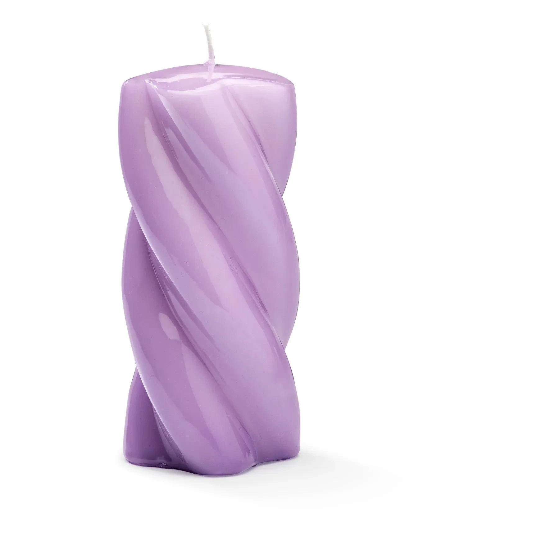 Anna + Nina - Blunt Twisted Candle - 15 cm | Purple