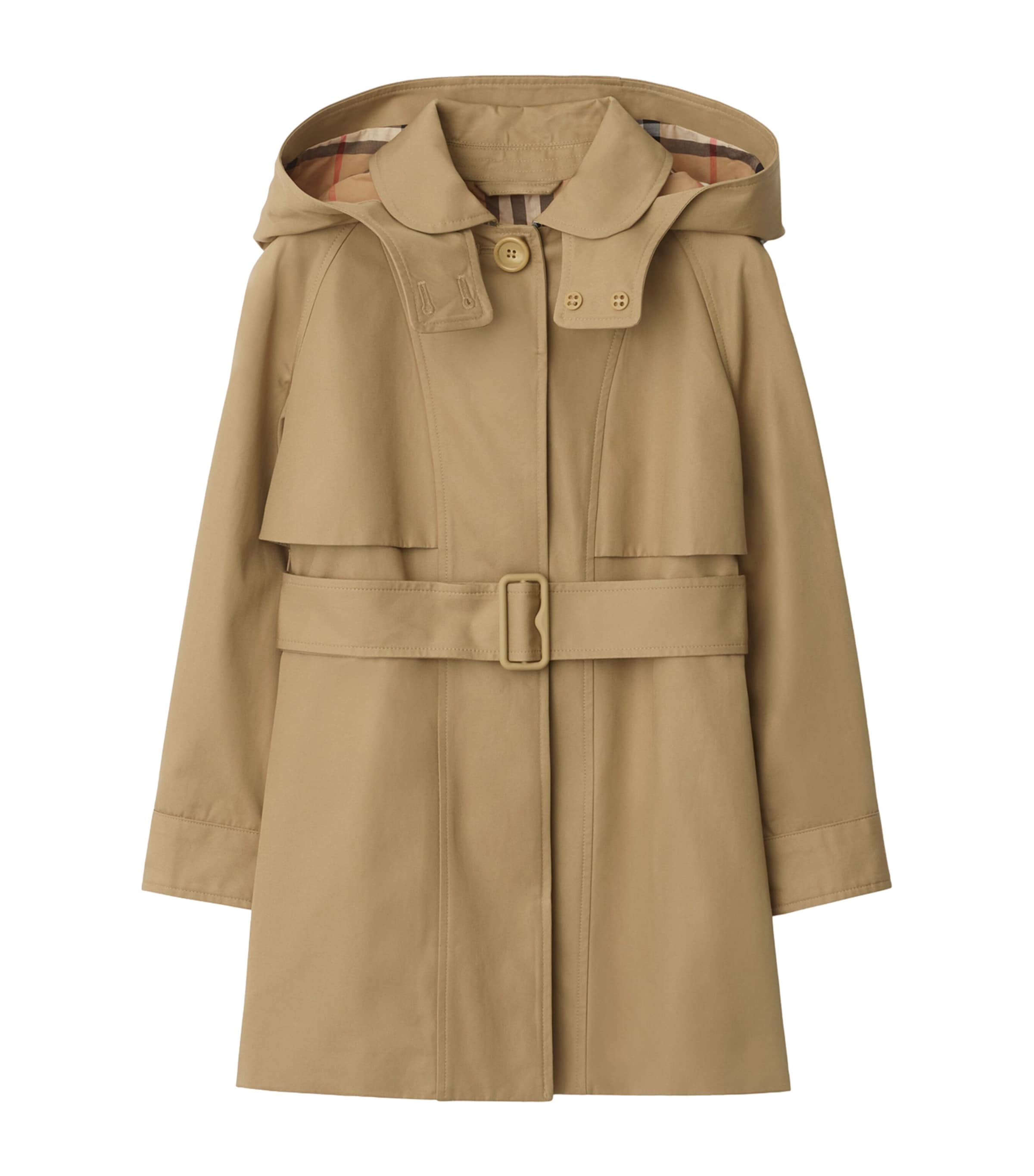 Burberry Kids Cotton Hooded Trench Coat (3-12 Years)